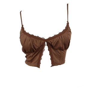 Cropped cami top with opening